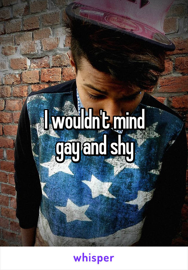 I wouldn't mind
gay and shy