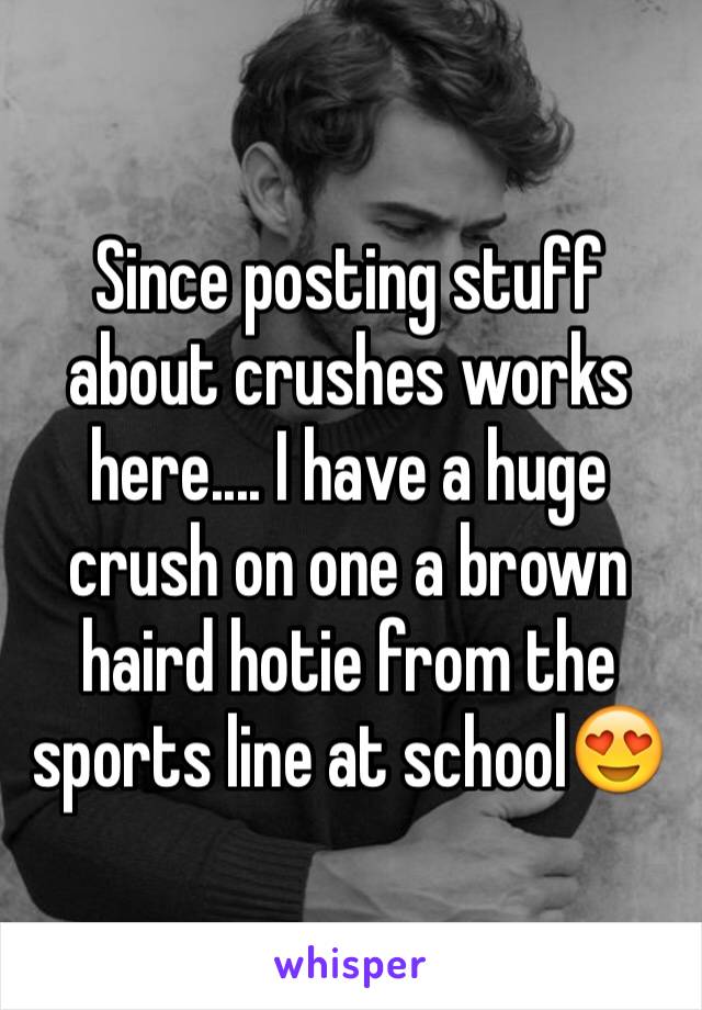 Since posting stuff about crushes works here.... I have a huge crush on one a brown haird hotie from the sports line at school😍