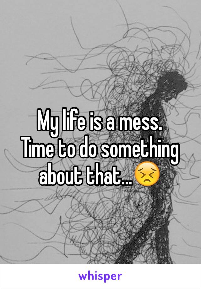 My life is a mess. 
Time to do something about that...😣