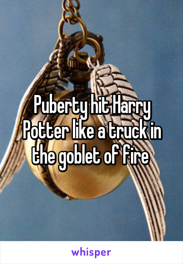 Puberty hit Harry Potter like a truck in the goblet of fire 