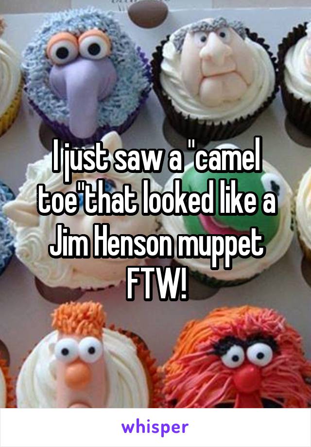 I just saw a "camel toe"that looked like a Jim Henson muppet FTW!