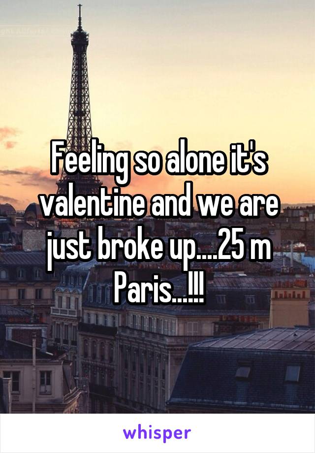 Feeling so alone it's valentine and we are just broke up....25 m Paris...!!!