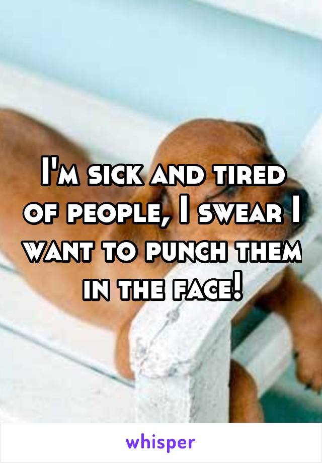 I'm sick and tired of people, I swear I want to punch them in the face!