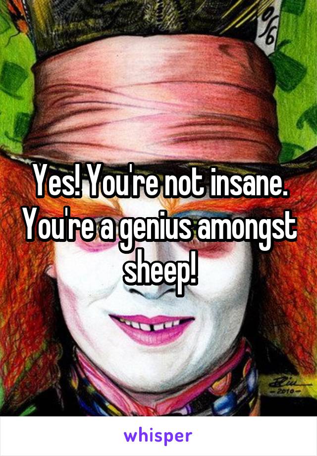 Yes! You're not insane. You're a genius amongst sheep!