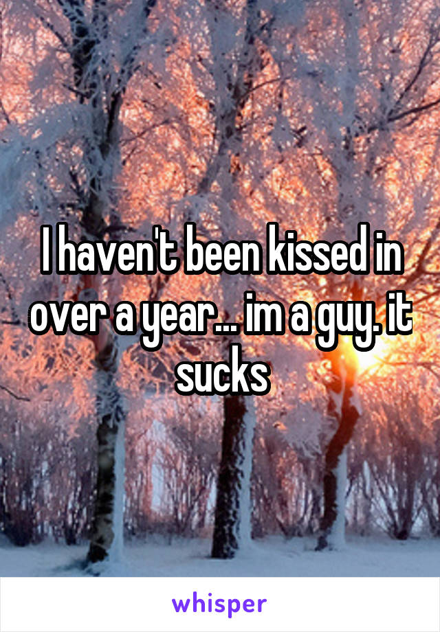 I haven't been kissed in over a year... im a guy. it sucks