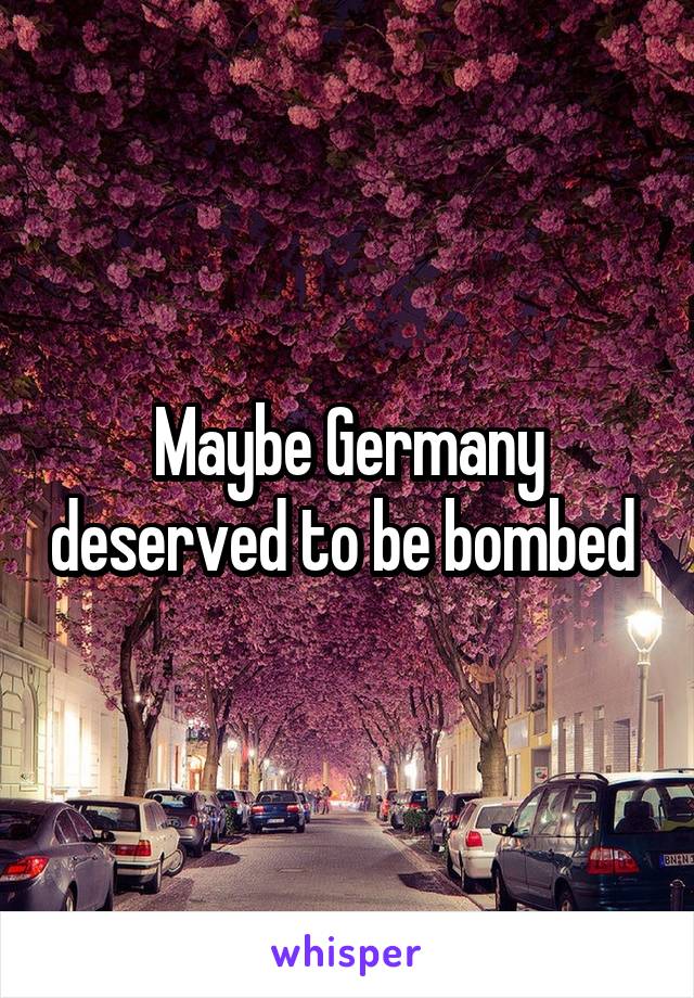 Maybe Germany deserved to be bombed 