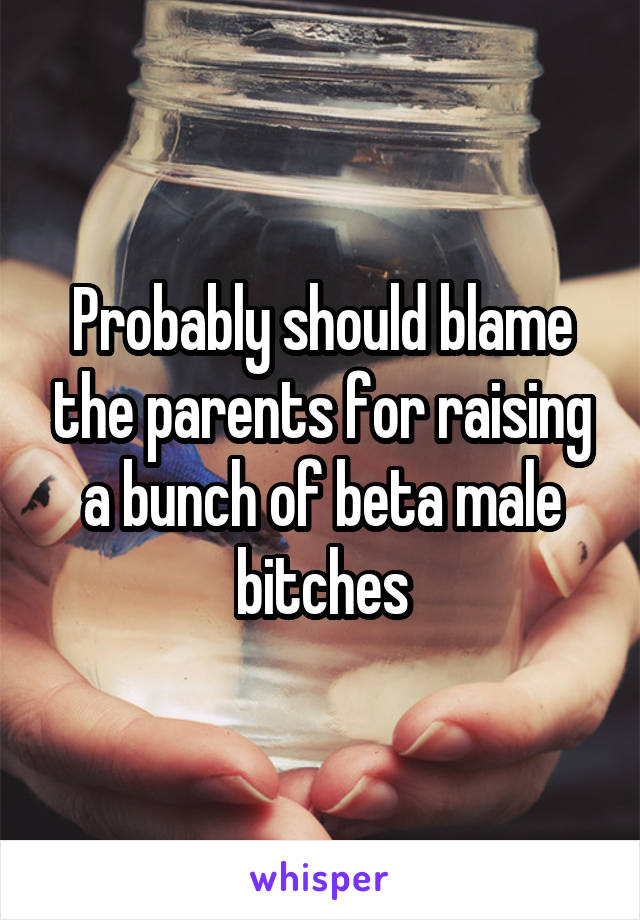 Probably should blame the parents for raising a bunch of beta male bitches