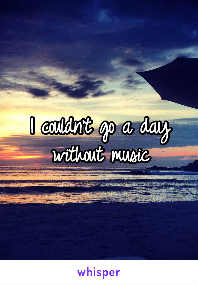 I couldn't go a day without music