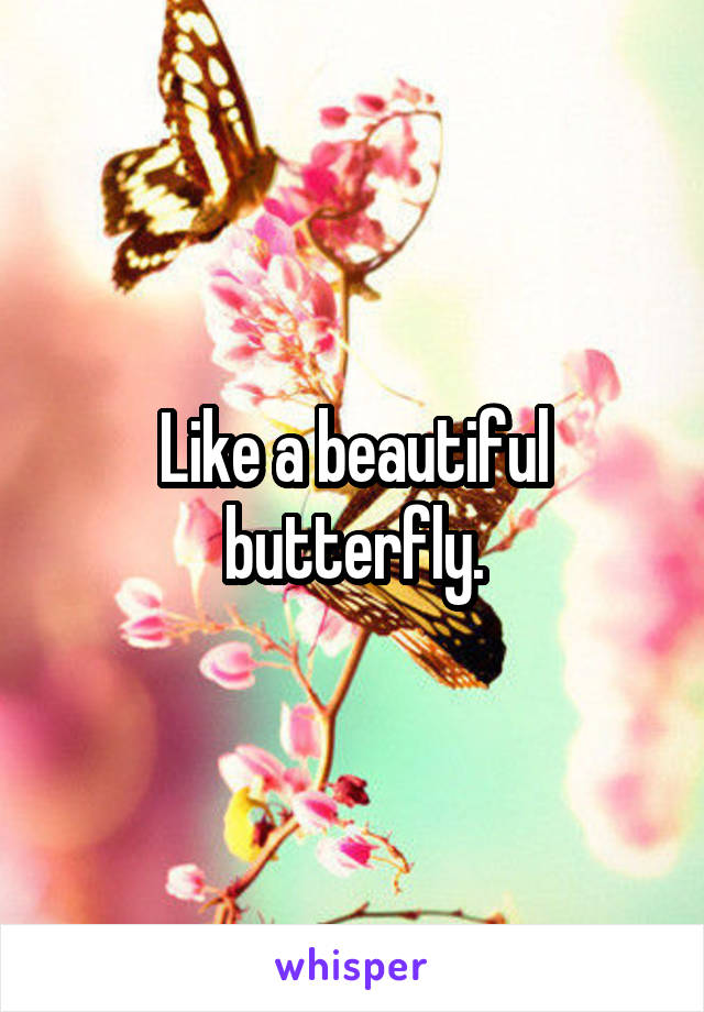 Like a beautiful butterfly.