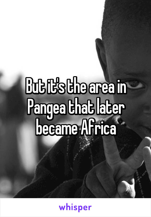 But it's the area in Pangea that later became Africa