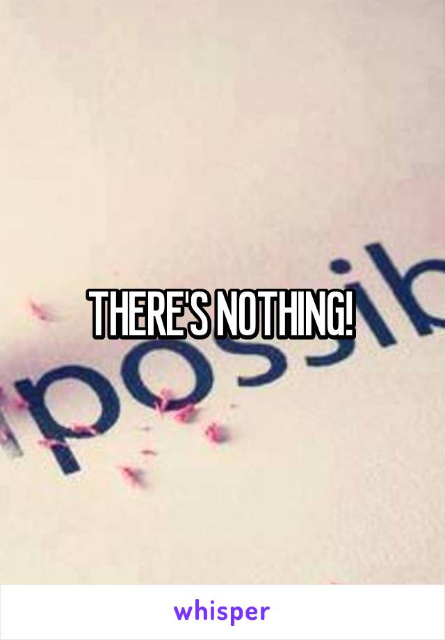 THERE'S NOTHING! 