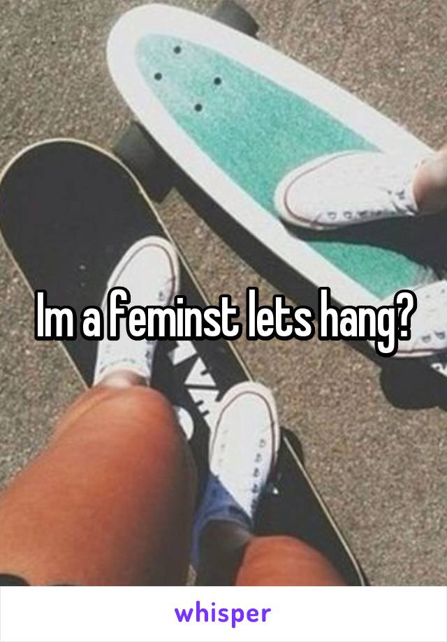 Im a feminst lets hang?