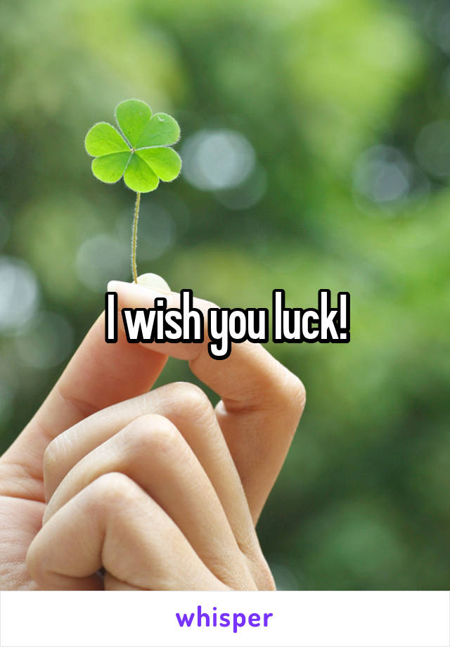 I wish you luck!