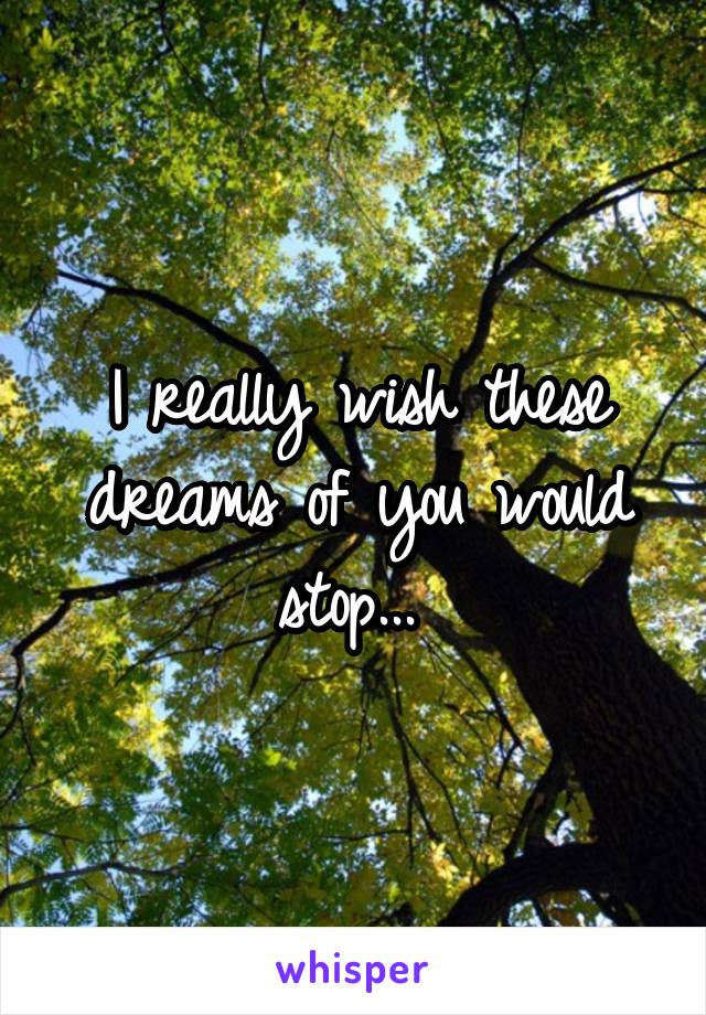 I really wish these dreams of you would stop... 
