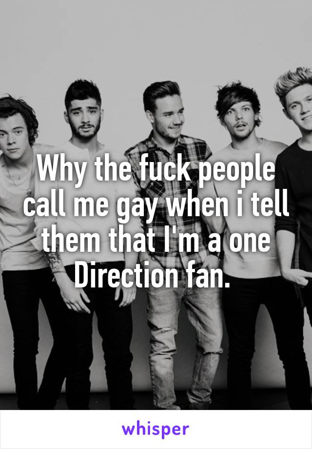 Why the fuck people call me gay when i tell them that I'm a one Direction fan. 