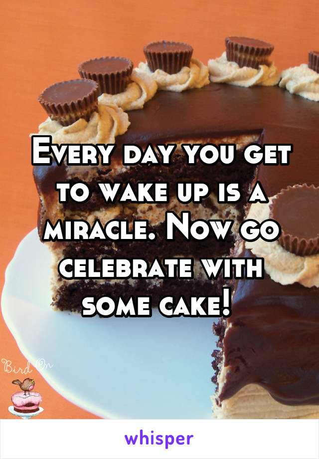 Every day you get to wake up is a miracle. Now go celebrate with some cake! 