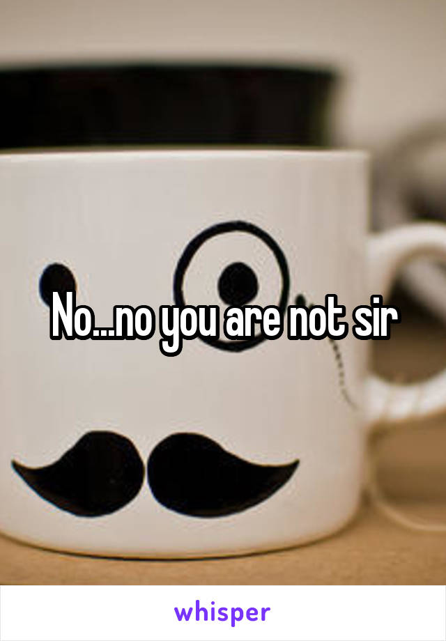 No...no you are not sir