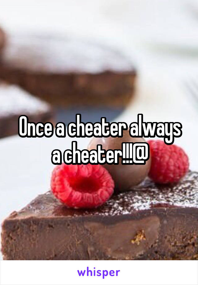 Once a cheater always a cheater!!!@