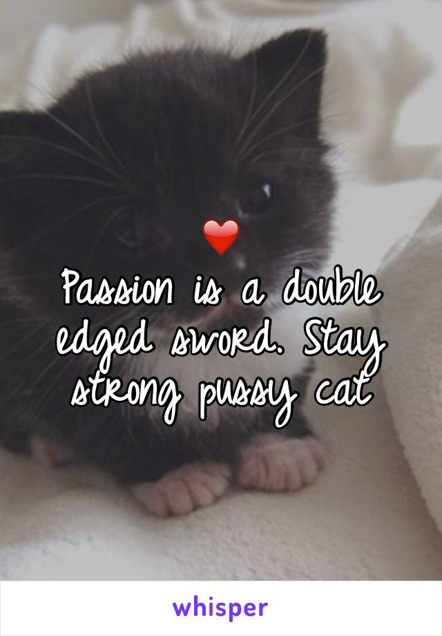 ❤️
Passion is a double edged sword. Stay strong pussy cat 