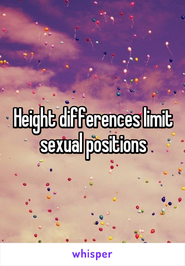 Height differences limit sexual positions