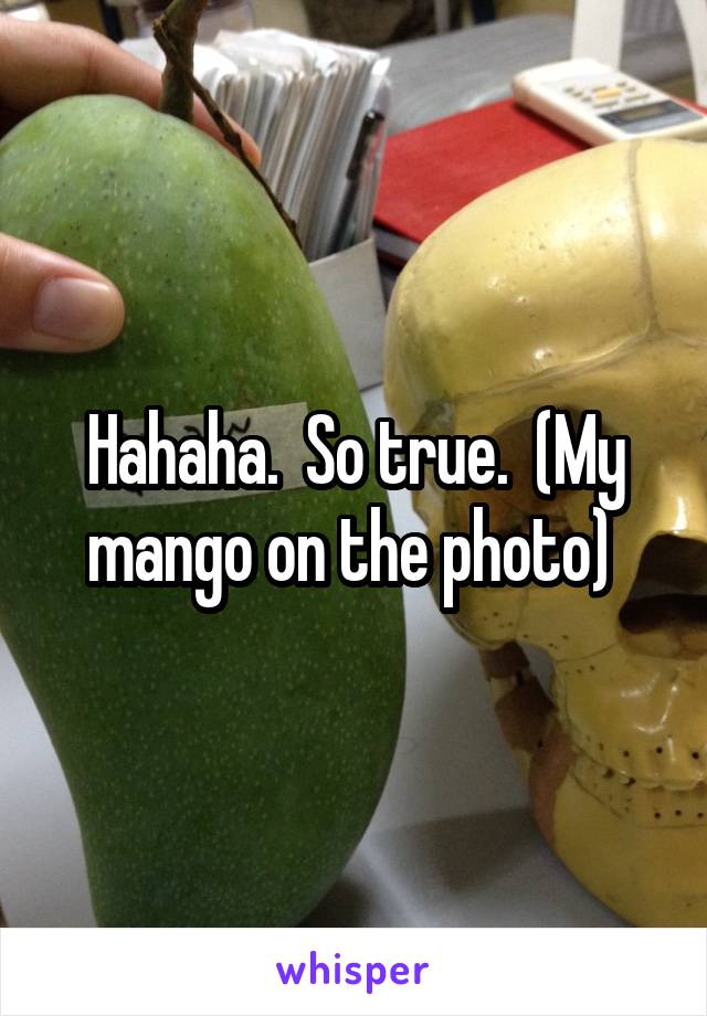 Hahaha.  So true.  (My mango on the photo) 
