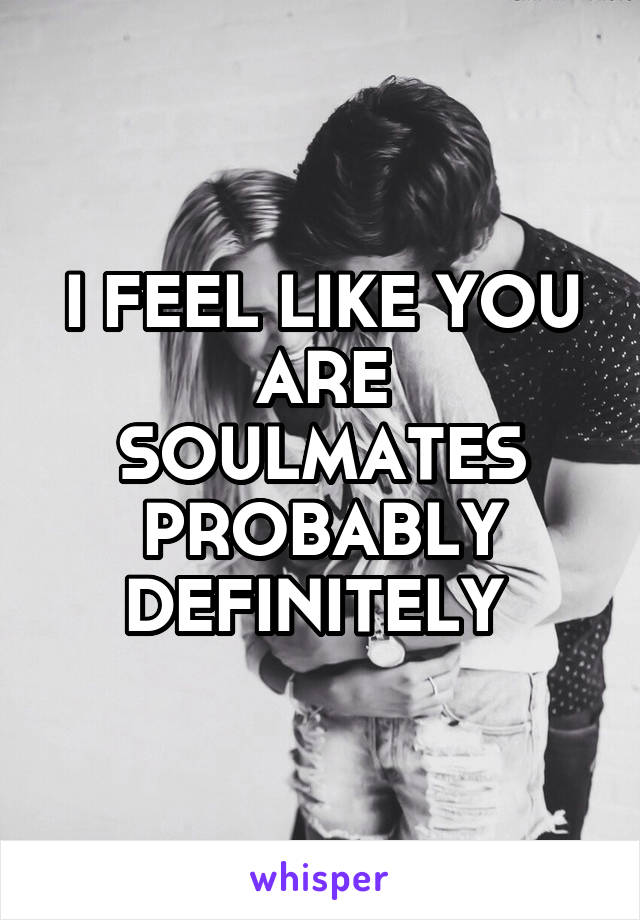 I FEEL LIKE YOU ARE SOULMATES PROBABLY DEFINITELY 