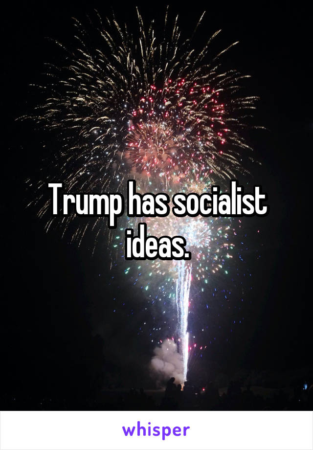 Trump has socialist ideas.