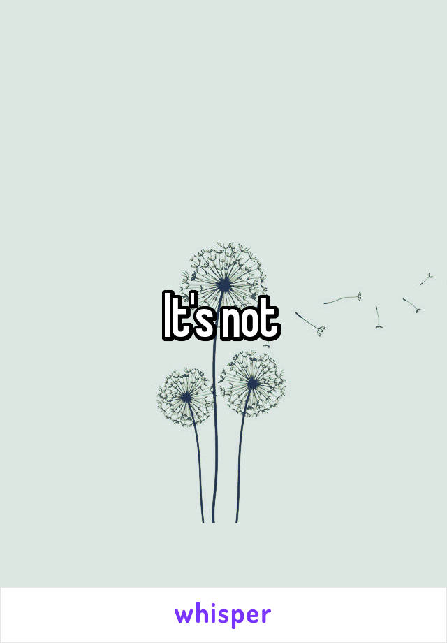 It's not 