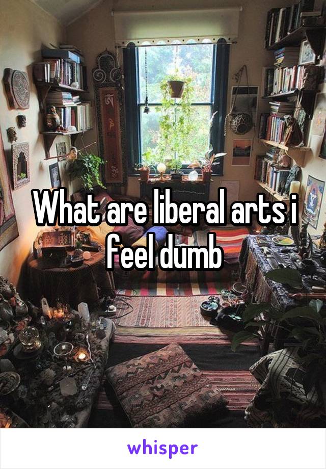 What are liberal arts i feel dumb