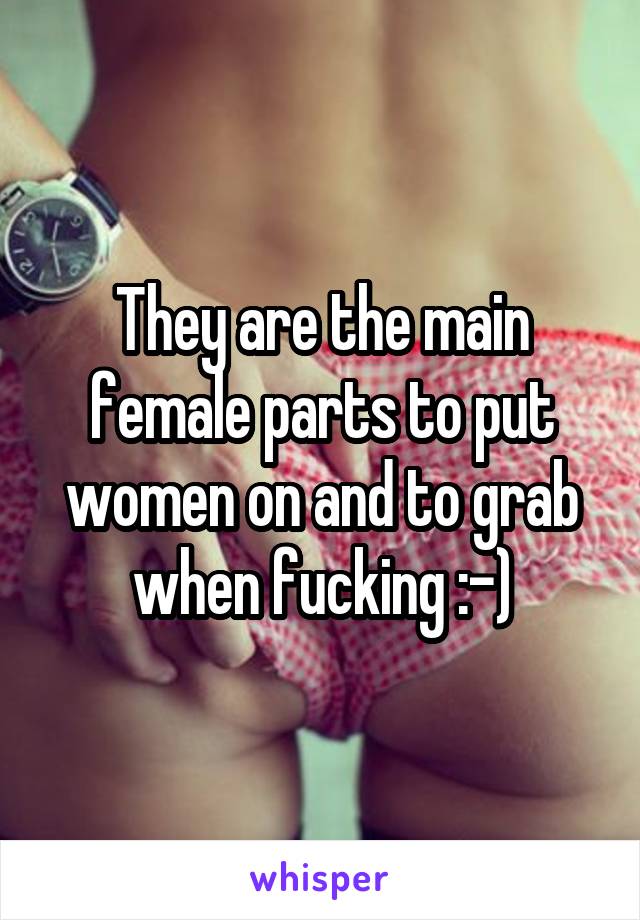 They are the main female parts to put women on and to grab when fucking :-)