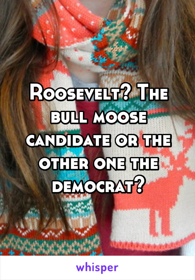 Roosevelt? The bull moose candidate or the other one the democrat?