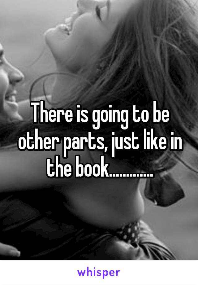 There is going to be other parts, just like in the book.............
