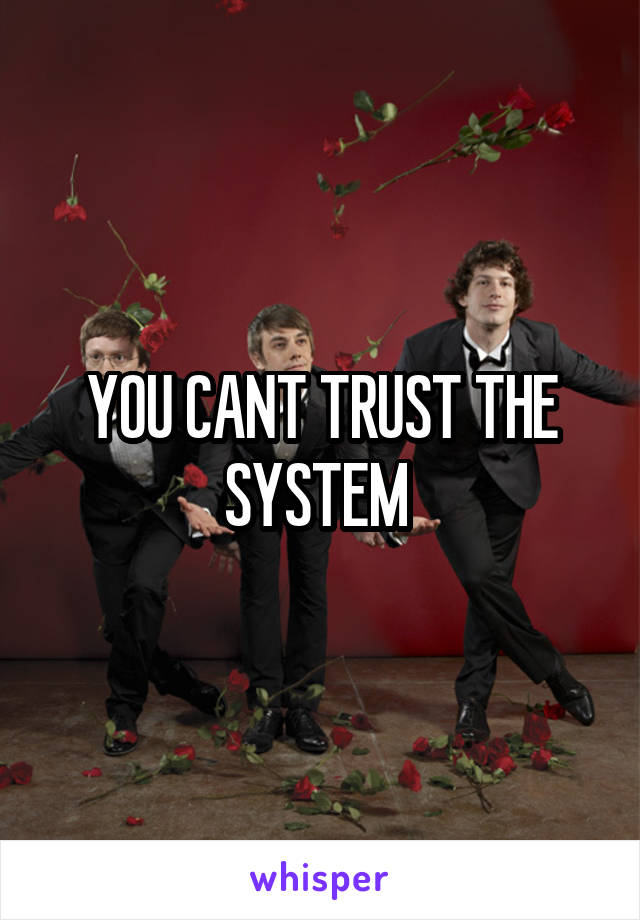 YOU CANT TRUST THE SYSTEM 