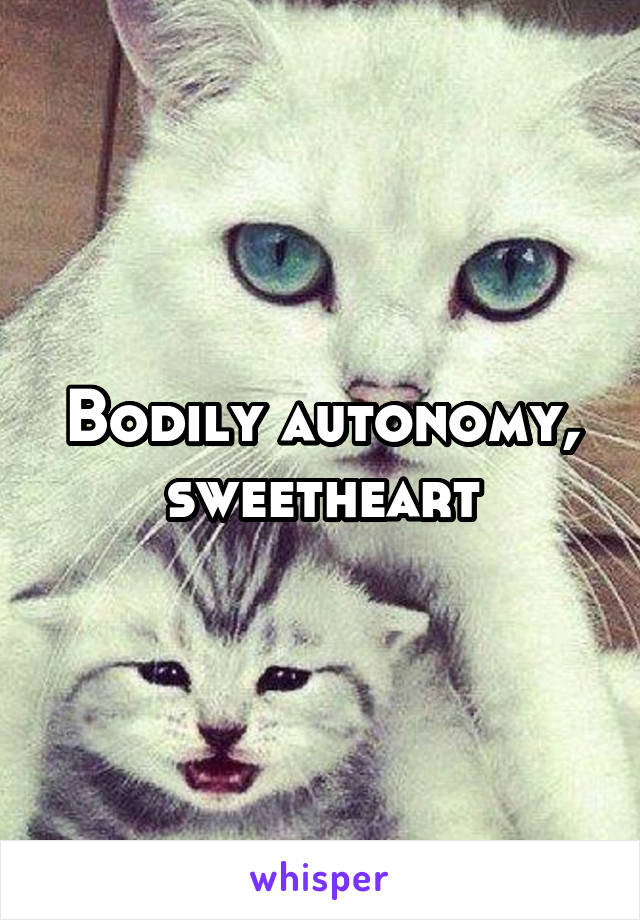 Bodily autonomy, sweetheart