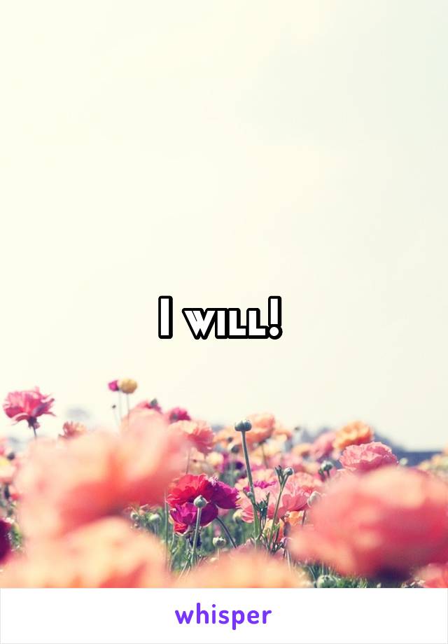 I will! 
