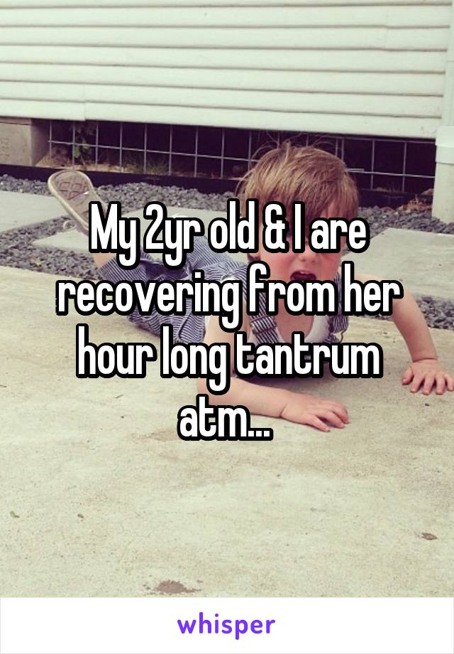 My 2yr old & I are recovering from her hour long tantrum atm... 