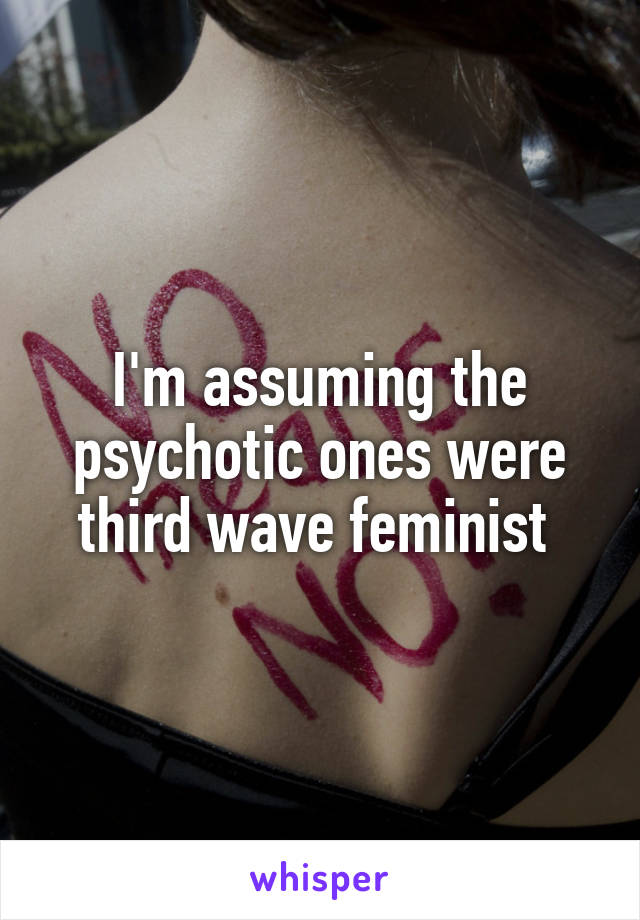 I'm assuming the psychotic ones were third wave feminist 