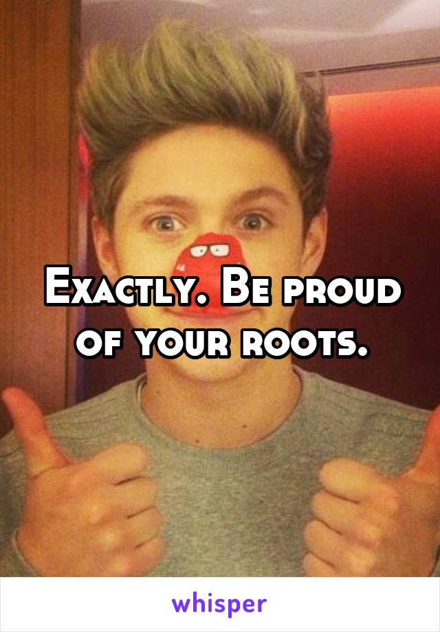 Exactly. Be proud of your roots.