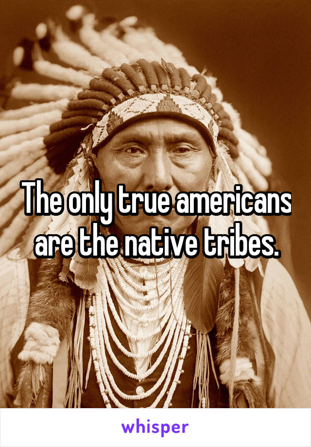 The only true americans are the native tribes.