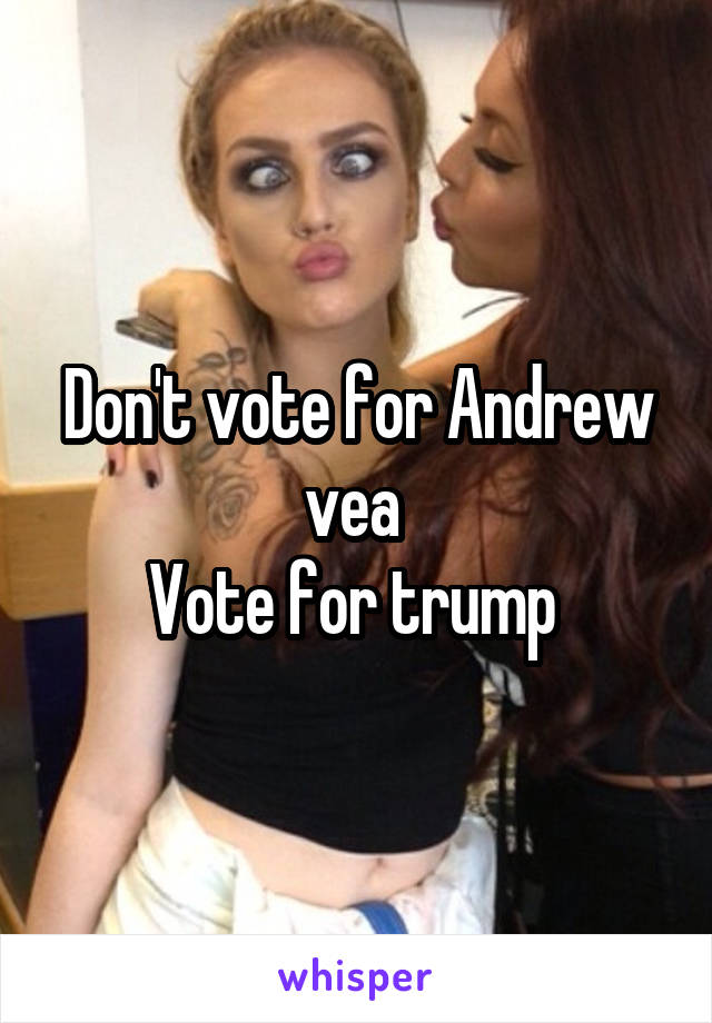 Don't vote for Andrew vea 
Vote for trump 
