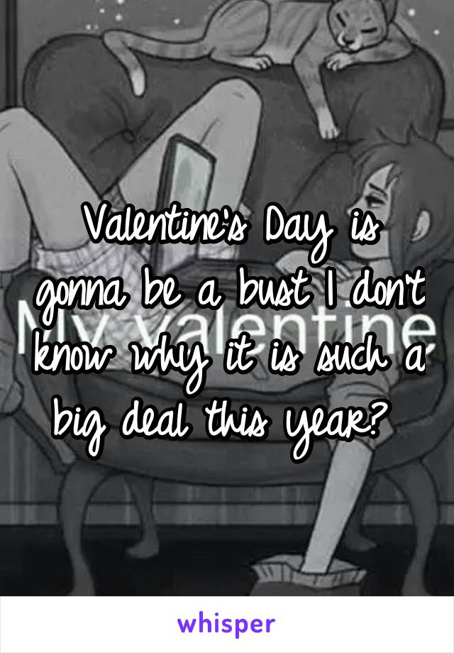 Valentine's Day is gonna be a bust I don't know why it is such a big deal this year? 