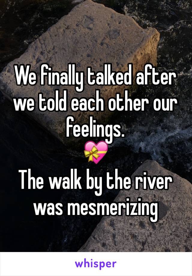 We finally talked after we told each other our feelings.
💝
The walk by the river was mesmerizing 