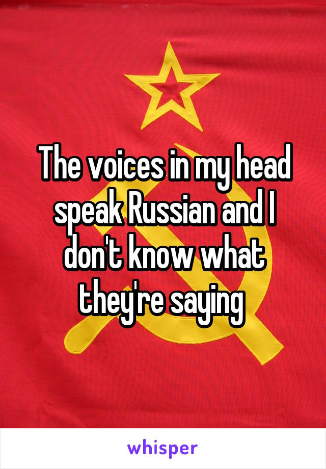 The voices in my head speak Russian and I don't know what they're saying 