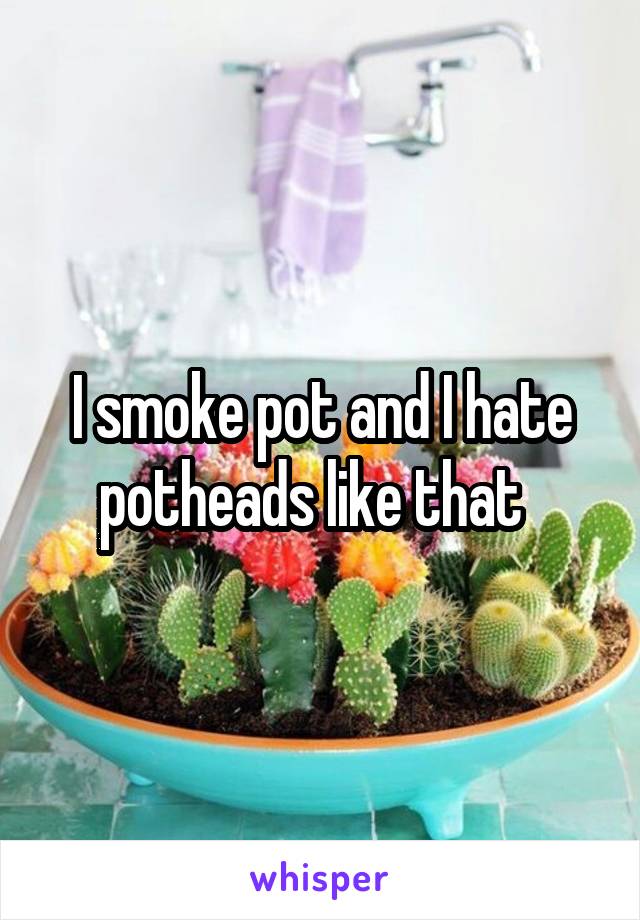 I smoke pot and I hate potheads like that  