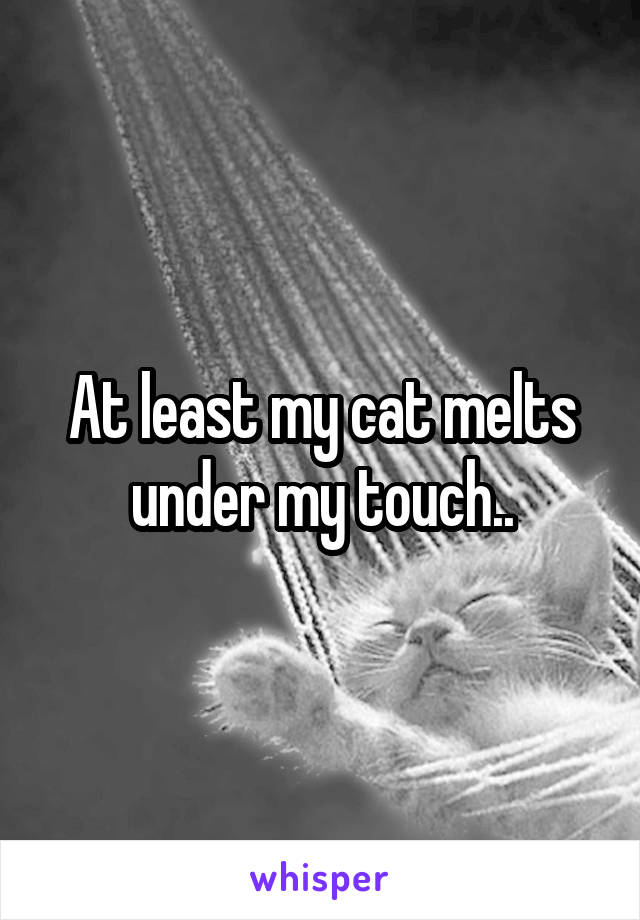 At least my cat melts under my touch..