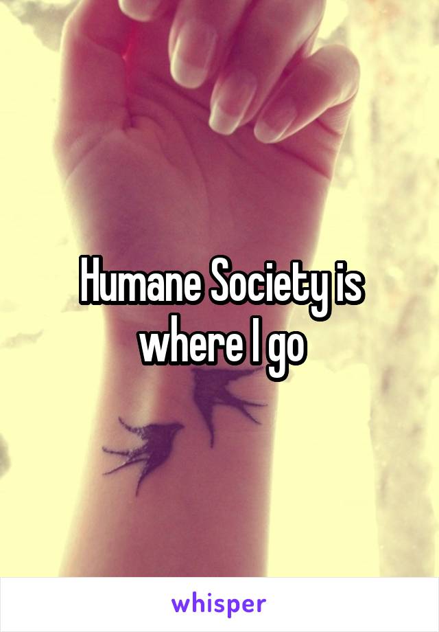 Humane Society is where I go
