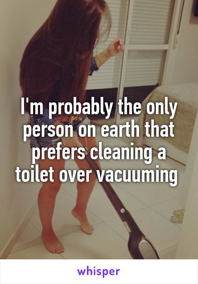 I'm probably the only person on earth that prefers cleaning a toilet over vacuuming 