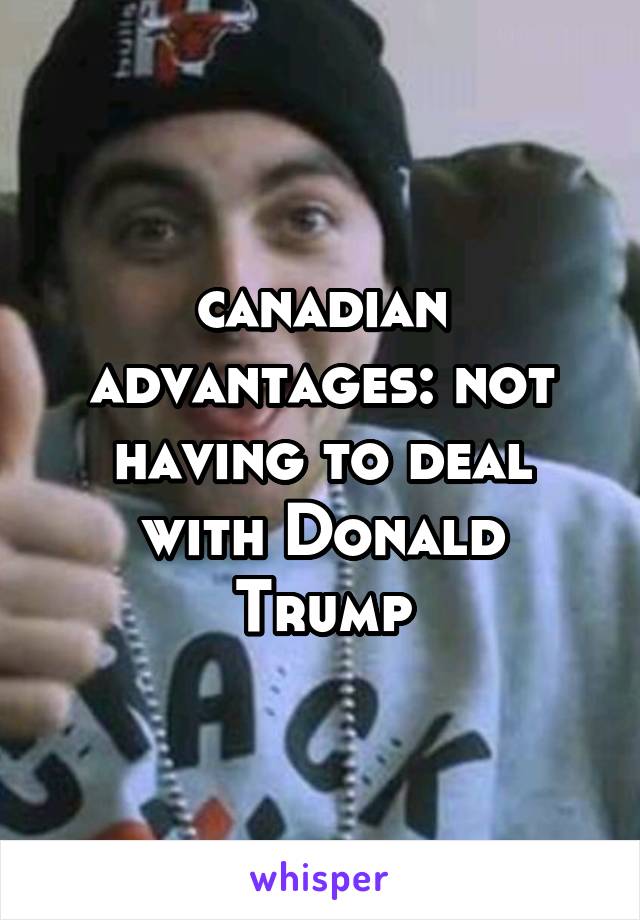 canadian advantages: not having to deal with Donald Trump