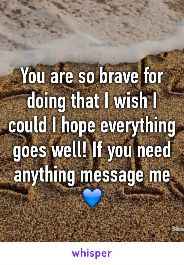 You are so brave for doing that I wish I could I hope everything goes well! If you need anything message me 💙