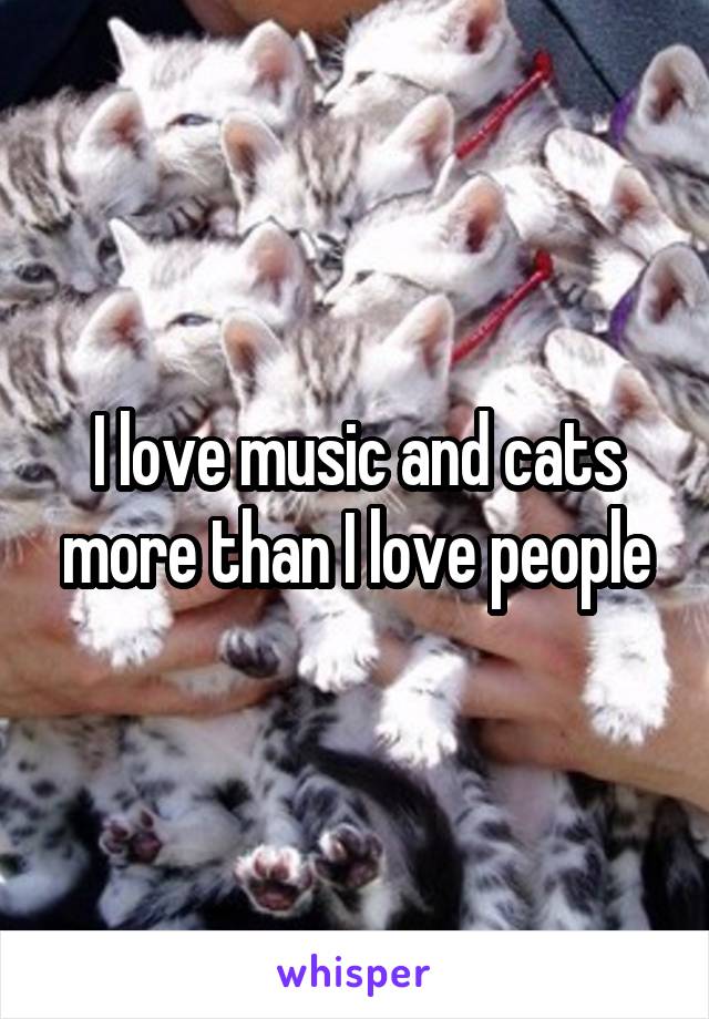 I love music and cats more than I love people